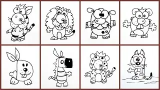How To Draw Cute Animals Using Letters- How To Turn Letters Into a Cute Animal Drawing -04