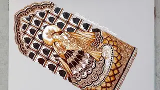 how to darw radha krishna figure /mehndi totourial