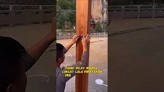 Trik mengecat tiang beton motif kayu #shortvideo #shorts #short
