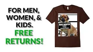 Most Wanted Puggle Dog T Shirts - Men's, Women's, Kid's - Black, Brown, Dark Heather