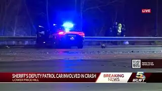 Officials: Lanes closed, deputy OK after cruiser crashes into guardrail in Lower Price Hill