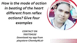 How is the mode of action in beating of the heart different from reflex actions? Give four examples