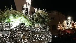 Encuentro Plaza Exconvento.LA SOLEDAD Y LA DOLOROSA.SEMANA SANTA DE MONÓVAR 2018.Miércoles Santo