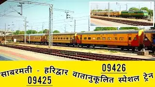 09425 / 09426 ~ Sabarmati - Haridwar Special Fare AC Festival Special Train's Arriving at Ringas Jn.