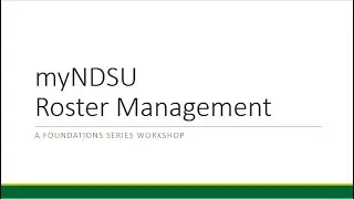 myNDSU roster management
