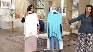Peace Love World Crew Neck Sharkbite Hem Top on QVC