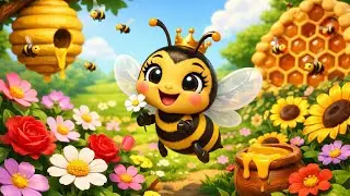 मधुमक्खी और फूलों की रंगीन दुनिया | Kids Poem in Hindi | Bee Queen Poem | #forkids #fortoddlers 