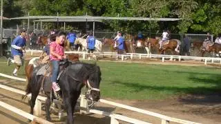 Audrey pony ride laughing