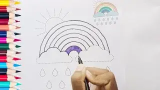 Learn Rainbow colors | colouring page | kids learning | @kids katta
