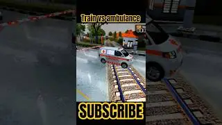 TRAIN V'S AMBULANCE #shortsking #tata #nexon #bussidmod #trafficjam  #offroad #bussid #overtake