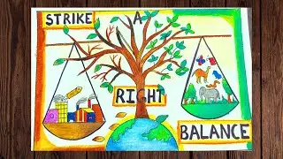 Drawing for environment day| Environment Day chart | Save environment poster easy step by step