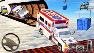 Ambulance Stunt Car Drive - Emregency VAN Ramp Driving Game | Android Gameplay