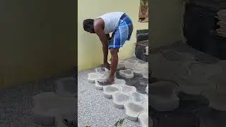 WoW Amazing! Cosmic Design Paver Block Installation on parking Area#Shorts