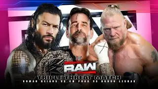 CM Punk против Романа Рейнса против Брока Леснара. Полный матч WWE RAW. Лучшие моменты сегодня.