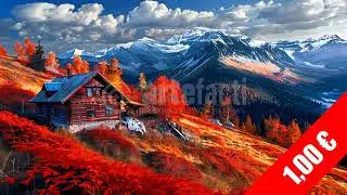 Alpine Autumn Cabin Hilltop HD Stock Video