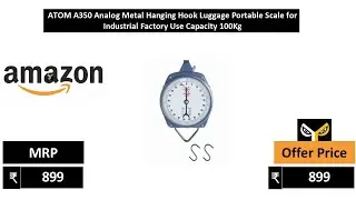 ATOM A350 Analog Metal Hanging Hook Luggage Portable Scale for Industrial Factory Use Capacity 100Kg