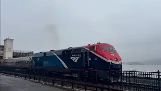 Morning Amtrak Trains at Rhinecliff station