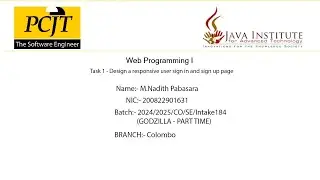 Web Programming I   | Task 1 - Design a responsive user sign in and sign up page