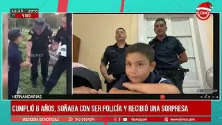 Cumplió 6 años, soñaba con ser policía y recibió una sorpresa