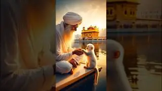 🙏 White Monkey Receives Prasad at Golden Temple | Waheguru Simran 🌸✨