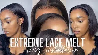 FLAWLESS FRONTAL WIG INSTALL IN UNDER 20 MINUTES | EXTREME LACE MELT #lacefrontalinstall