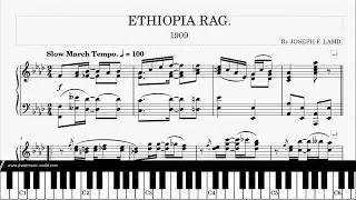 Ethiopia Rag (1909) - Joseph Francis Lamb - Piano (Ragtimes Sheets - Ragtime Tutorial Piano score)