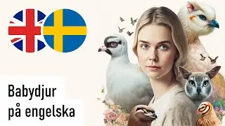 Babydjur p&aring; engelska (Kvinnlig r&ouml;st, svart bakgrund)