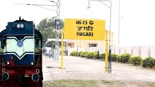 Hagari Railway Station In Karnataka | Train 57402 UBL Tirupati Intercity Entering To Hagari Station