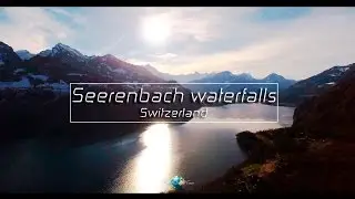 The highest swiss fall. Seerenbach waterfalls in 4k, Switzerlnd. Dji Phantom walensee