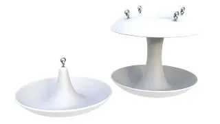 3D model of a geometric bird feeder. Flower pendant. Superhive, CGtrader, Cults3d (no sound)