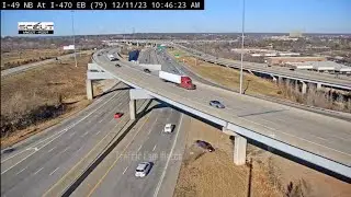 Kansas City: Driver Flies Off Interstate, Flips Over & Catches Fire
