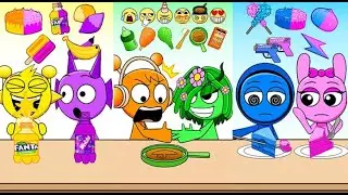 Incredibox Sprunki Challenge Emoticon Mukbang | Мультипликационная анимация #sprunki #анимация #с...