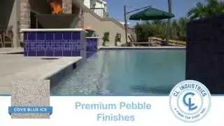 Pebble Pool Finish Cove Blue Ice with Iridescent Glass Bead