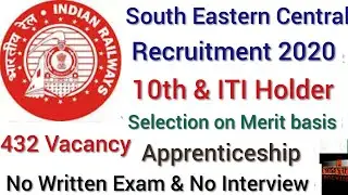 Apprenticeship Training Recruitment in SECR 2020 | SECR Apprentice Vacancy 2020 |Apply Online