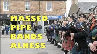 Massed Pipe Bands in Alness