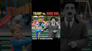 When The Tramp Meets a RUDE Kid! 🤬 #Shorts #Comedy #charliechaplin