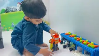 Ibrahim Playing with Police Car & Rescue Bike | Toy Station Fun Video 🚨