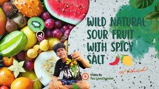 Wild Natural Sour Fruit With Spicy Salt 🌶🍋 Street Food Flavor Explosion!