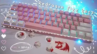Распаковка розового и белого Redragon Fizz K617 60% Mech Keeb ✨