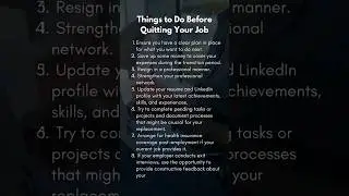 Things to Do Before Quitting Your Job! #careertips #jobtips