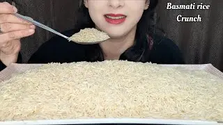 ASMR RAW RICE EATING // RAW BASMATI RICE // BIG BITES 🤤 