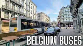 Elegant City Buses Turning Around at Vilvoorde Station in Belgium