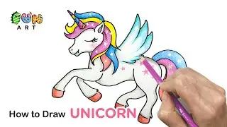 How To Draw UNICORN | COLOURFUL | VERY EASY~!!!