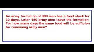 An army formation of 900 men has a food stock for 30 days. Later on 150 army men leave the formation
