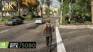 GTA V Path Tracing Mod - Walking to Vinewood during a Sunny Day