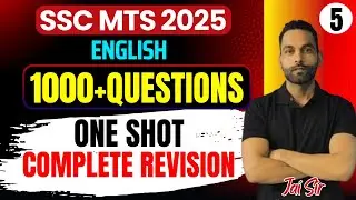 SSC MTS 2025 English | 1000+ Most Important Questions | Complete Revision in One Video | Part-5