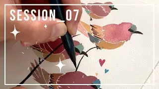 Drawing Watercolor Birds & Sharing Store Stories. // &deg;mai.doodle.drawings&deg;