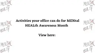 MENtal HEALth Awareness Month In The workplace Activities