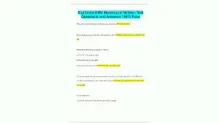 California DMV Motorcycle Written Test Questions and Answers 100 Pass44