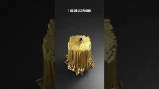15000 Gold Cubes Form a Cylinder &ndash; Satisfying Destruction #animation #3danimation #satisfying